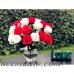 Charlton Home Artificial Red and White Rose Centerpiece in Vase EOVS1093